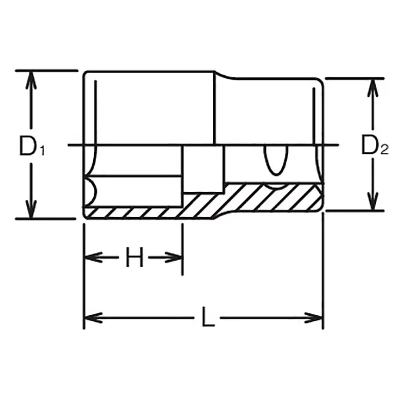 1 Sq. Dr. Socket 1.13/16 6 point Length 72mm - Image 2