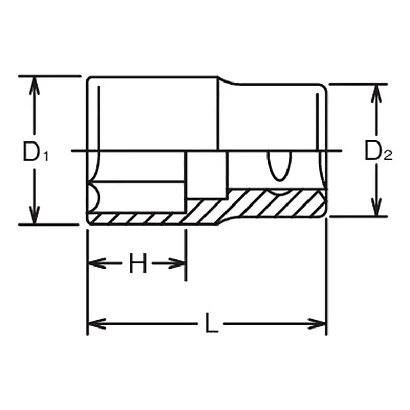 1 Sq. Dr. Socket 2.3/8 6 point Length 82mm - Image 2