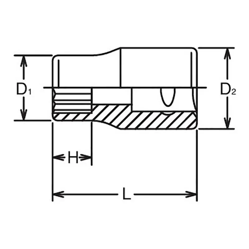 3/8 Sq. Dr. 12 Point SAE Chrome Socket in 19/32" - Image 2