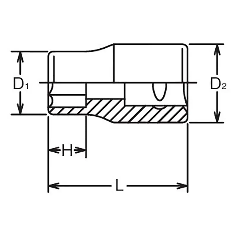 3/8 Sq. Dr. 6 point Metric Chrome Socket in 26mm - Image 2