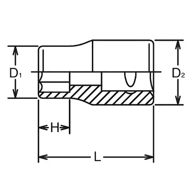 3/8 Sq. Dr. Socket Whitworth 1/8 6 point Length 26mm - Image 2