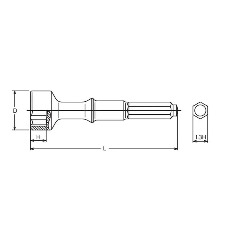 Hammer Drill Shank 24mm 6 point 130mm For Construction site - Image 2