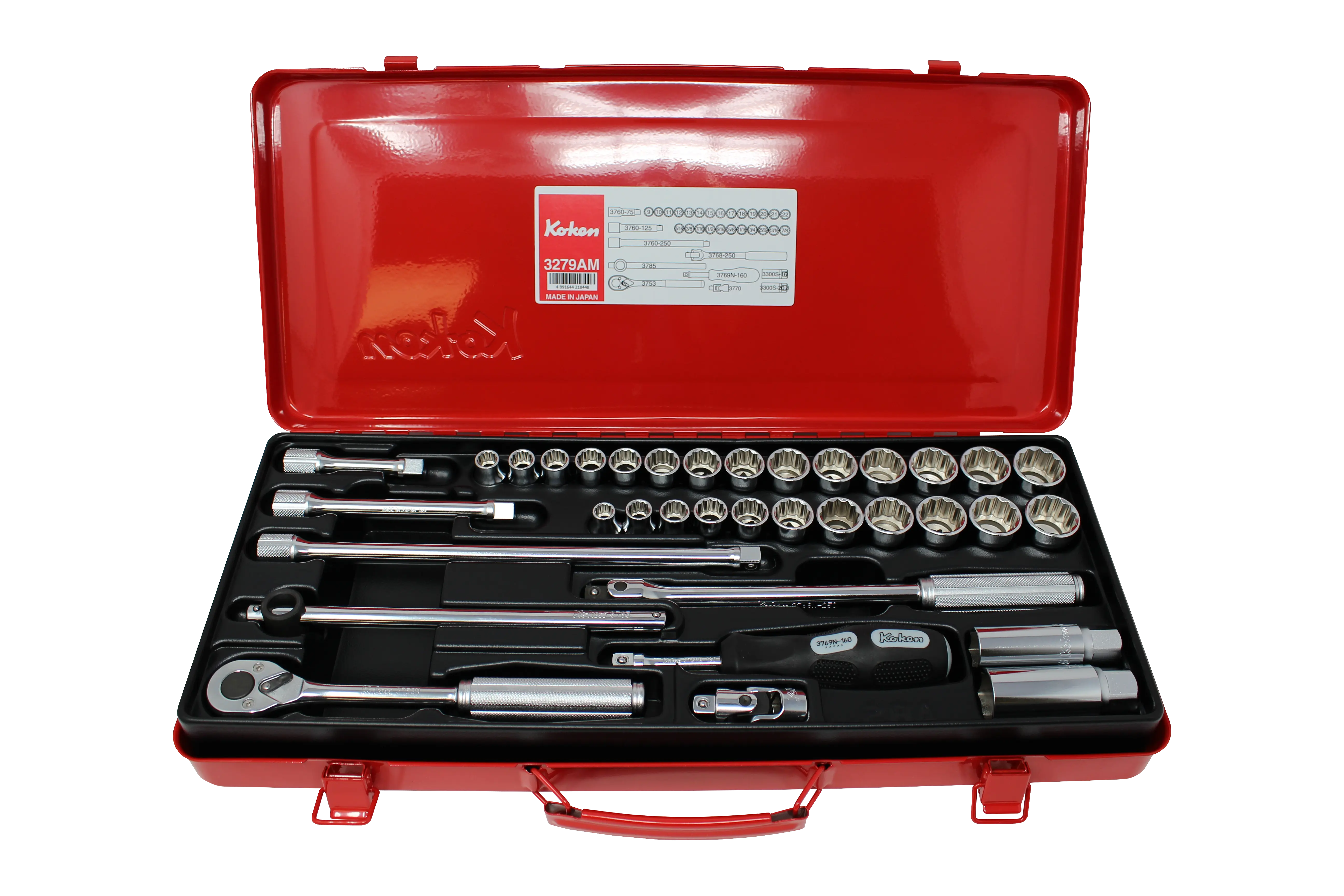 3/8 Sq. Dr. Socket set   12 point   35 pieces