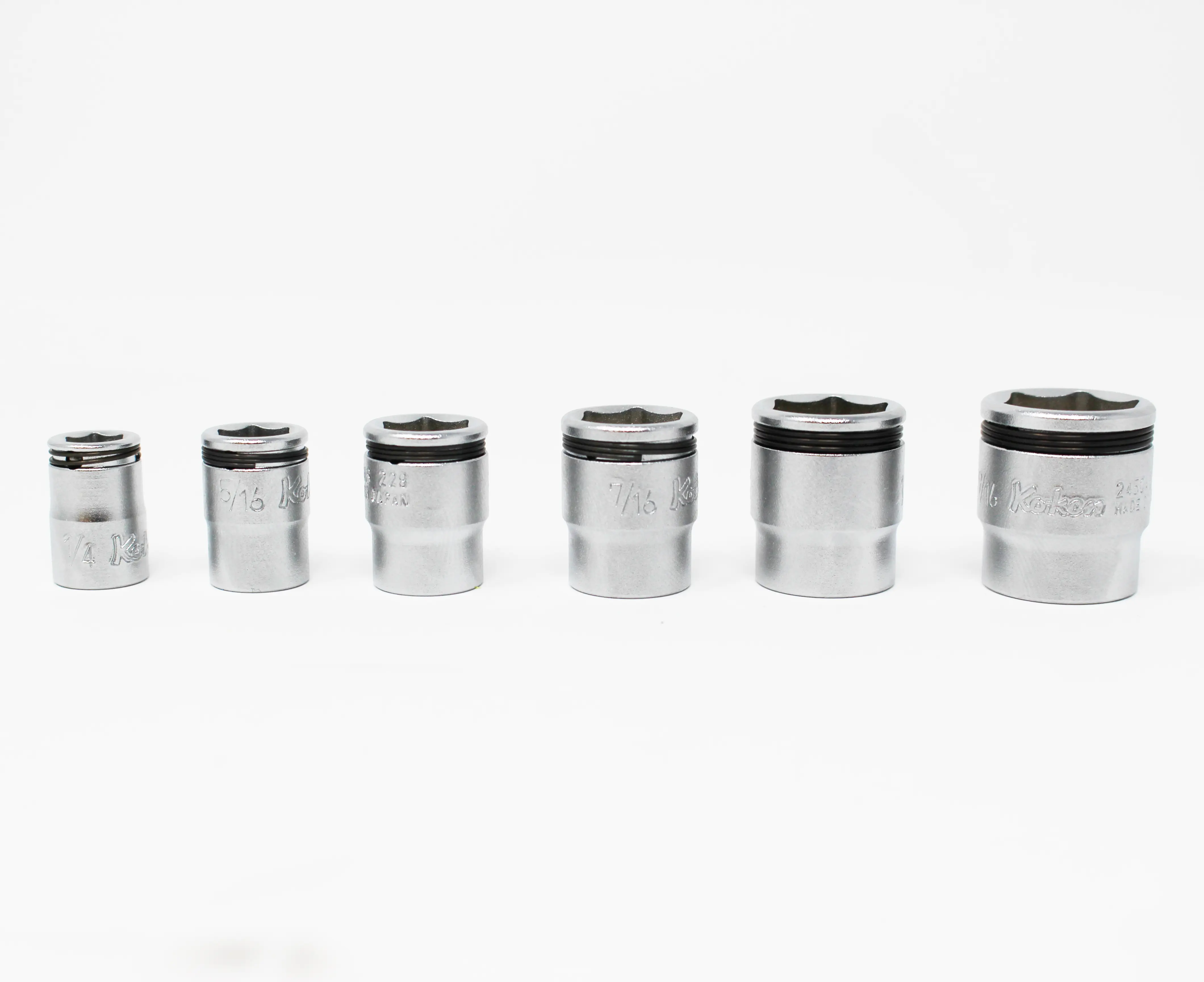 1/4" Sq.Dr. Nut-Grip SAE Short Socket Rail Set, 6 pcs.