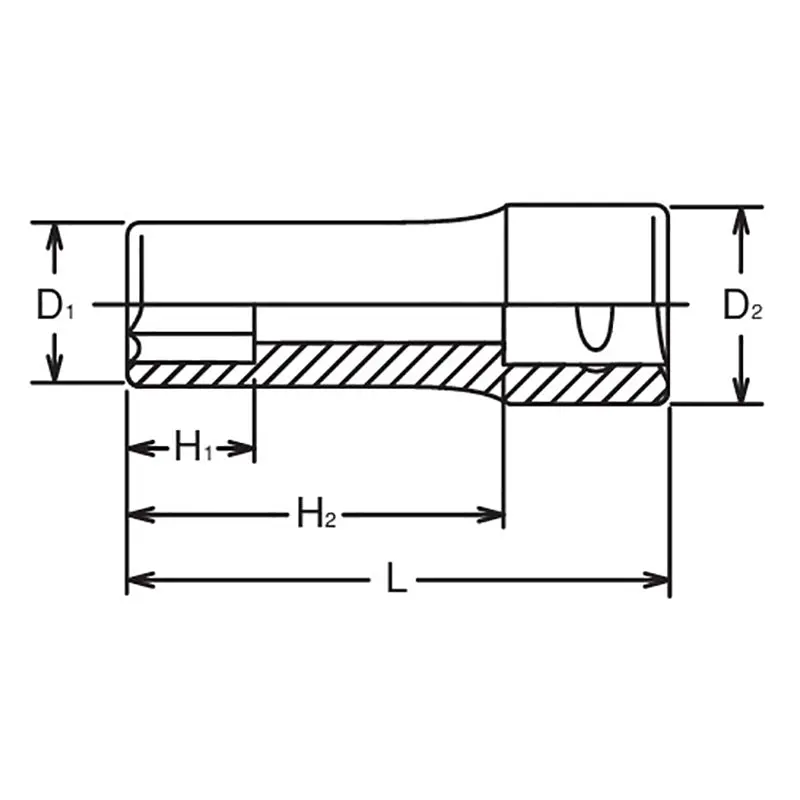 3/8 Sq. Dr. 6 point Deep Socket 3/16 - Image 2