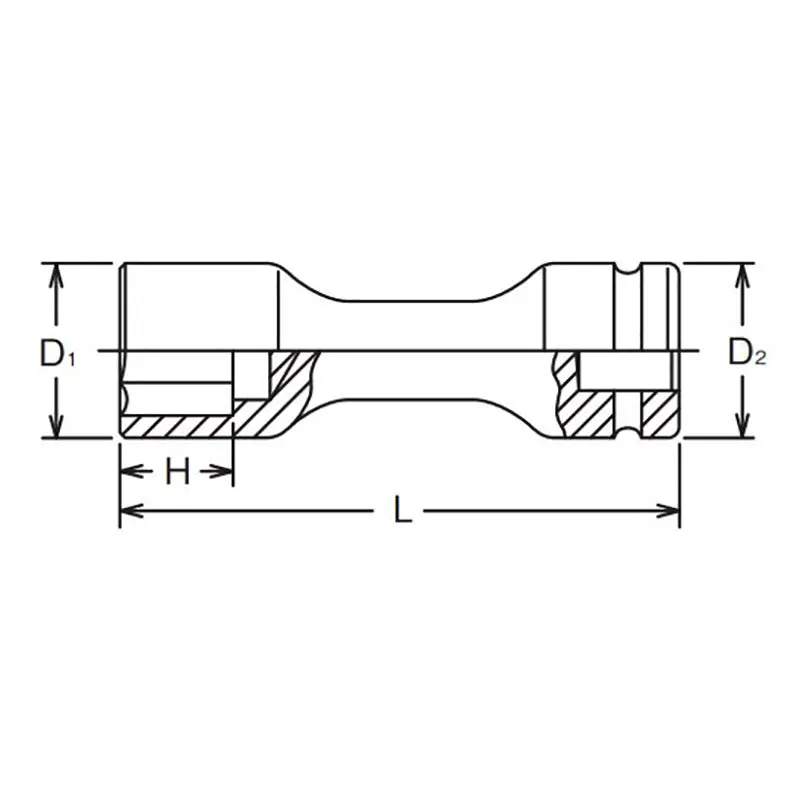 1 Sq. Dr. Extension Socket  36mm 6 point Length 170mm - Image 2