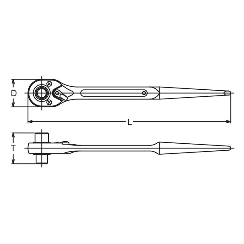 Spud Ratchet 10 x 12mm 12 point Length 250mm - Image 2