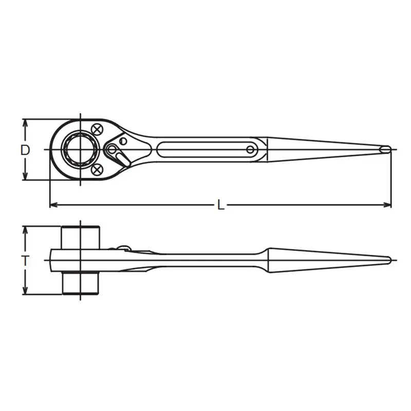 Spud Ratchet 14 x 17mm 12 point Length 250mm - Image 2