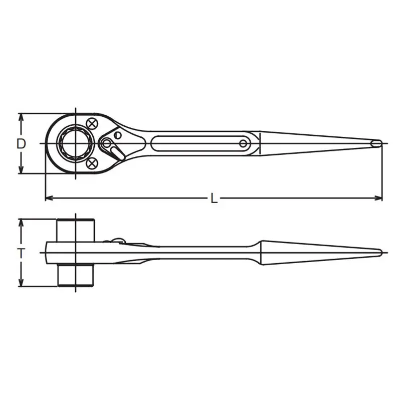 Spud Ratchet 26 x 32mm 12 point Length 380mm - Image 2