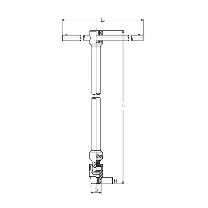 T Handle Universal Socket 10mm 6 point Length 800 x 190mm - Image 2