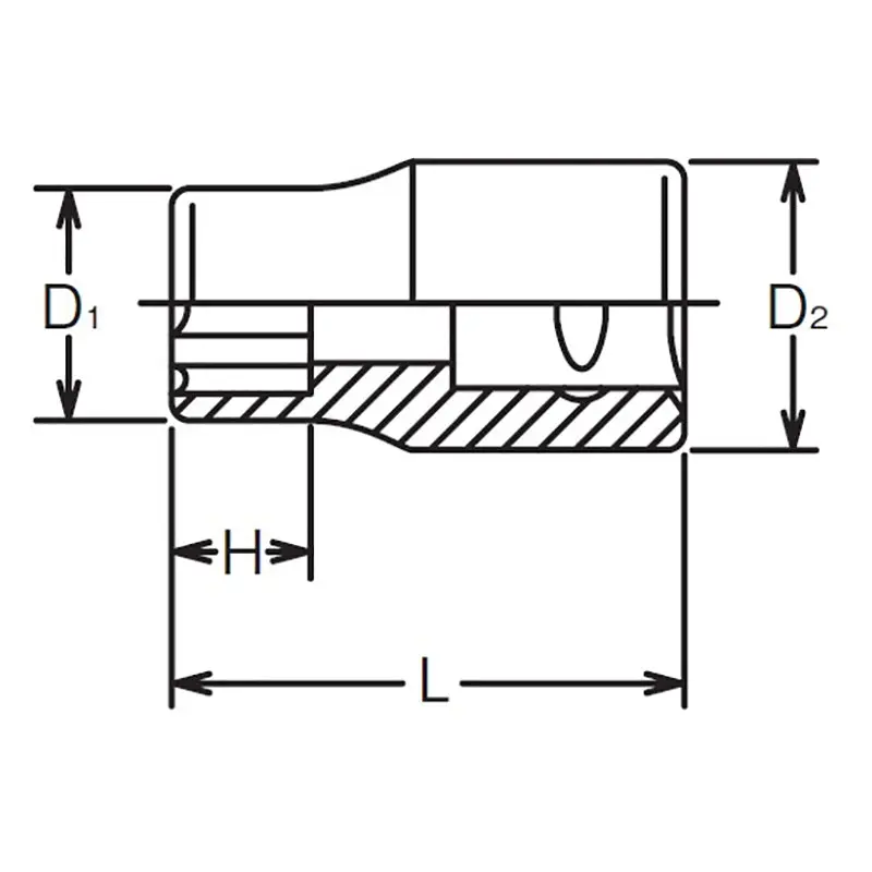 1/4 Sq. Dr. Socket 5mm Surface Length 22mm - Image 2