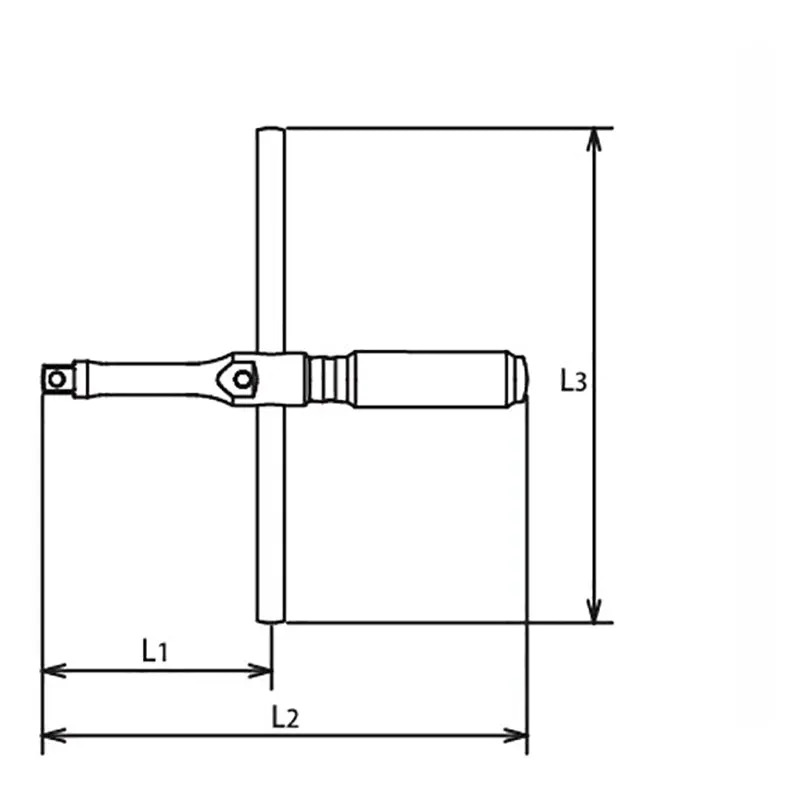 T Handle 1/2 Square Length 264 x 350mm Sliding Bar Free Turn Grip - Image 2