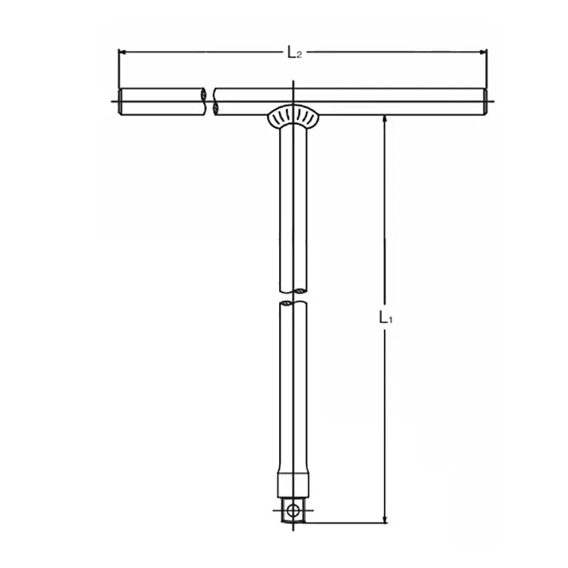 T Handle  3/8 Square Length 237 x 200mm Sliding Bar - Image 2