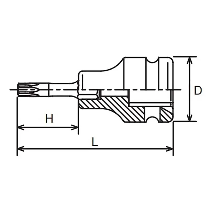 1/2 Sq. Dr. Bit Socket TORX® T55 Length 100mm - Image 2