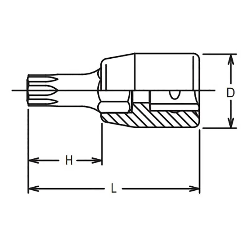 1/4 Sq. Dr. TORX® T40 Bit Socket - Length 80mm - Image 2