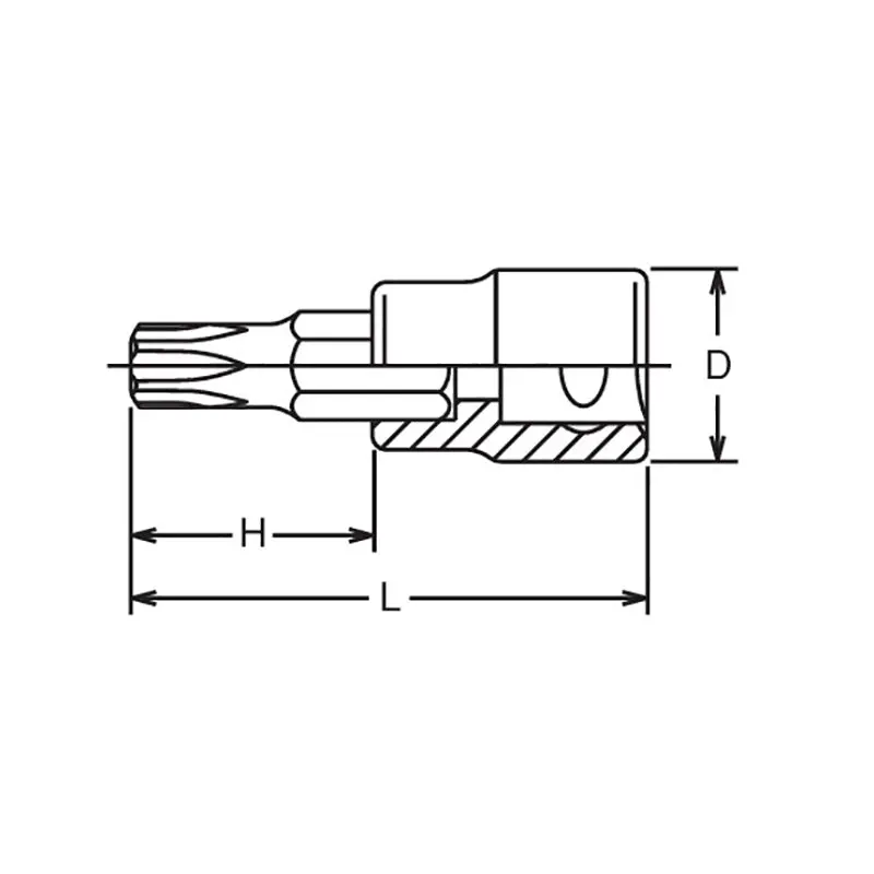 3/8 Sq. Dr. TORX® T10 Bit Socket - Length 38mm - Image 2