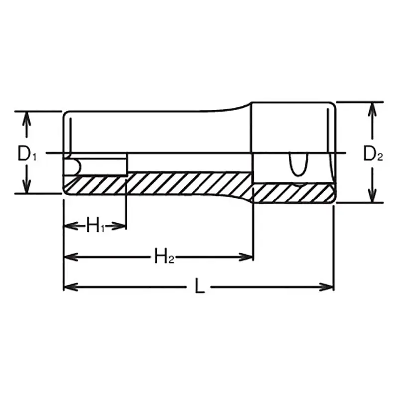 3/8 Sq. Dr. Deep TORX® E16 Socket - Length 55mm - Image 2