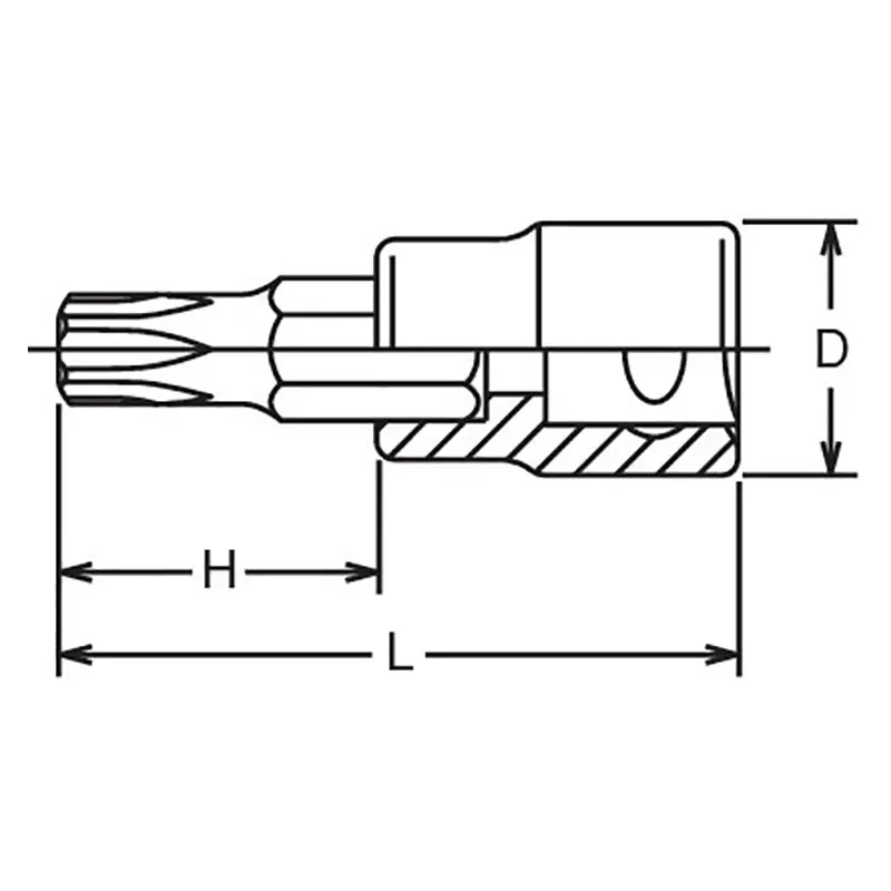 3/8 Sq. Dr. Tamper-Resistant TORXplus® 25IPR Bit Socket - Length 50mm - Image 2