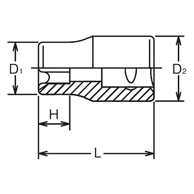 1/2 Sq. Dr. Socket TORX® E18 Length 37mm - Image 2