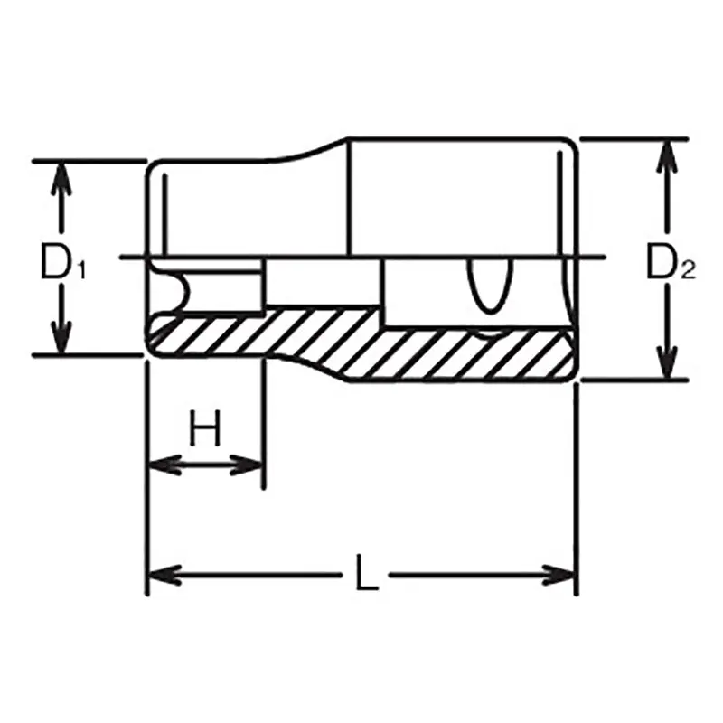 3/8 Sq. Dr. TORX® E10 Socket - Length 26mm - Image 2