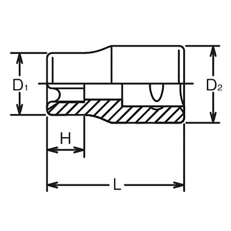 3/8 Sq. Dr. TORX® E14 Socket - Length 26mm - Image 2