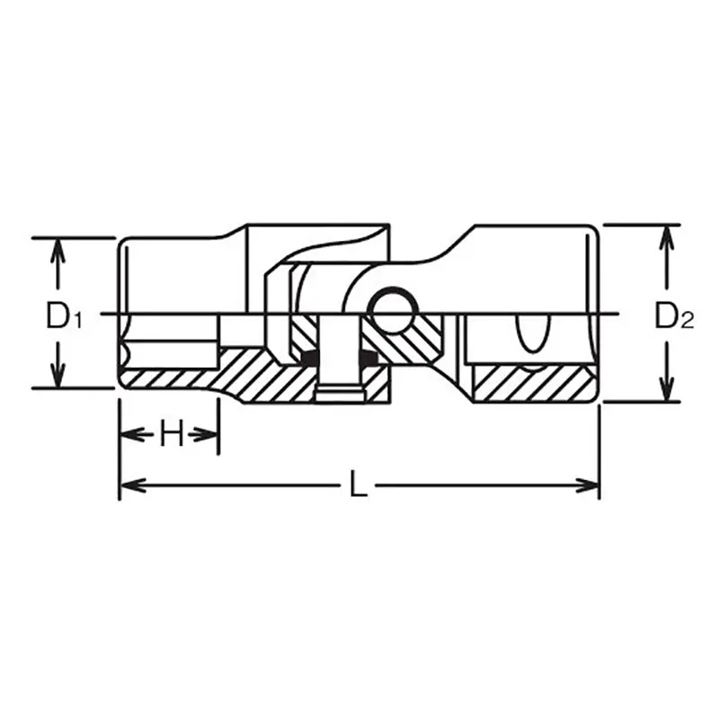 1/2 Sq. Dr. Universal Socket 18mm 6 point Length 69mm - Image 2