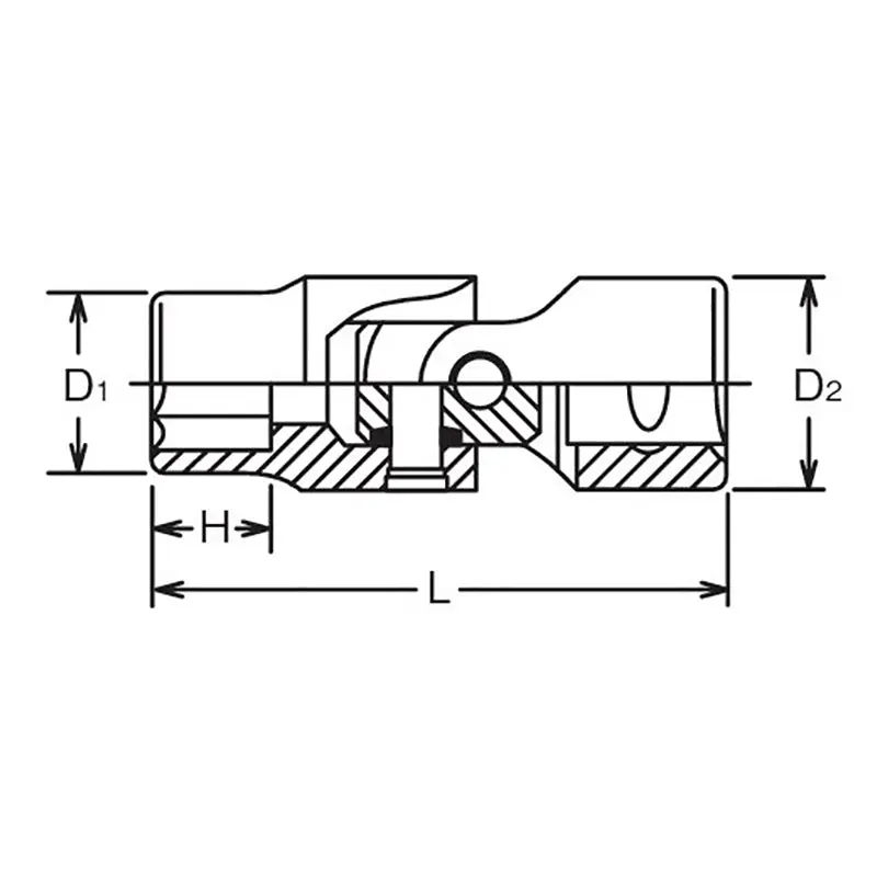 1/2 Sq. Dr. Universal Socket 5/8 6 point Length 68mm - Image 2