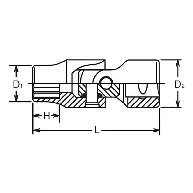 1/4 Sq. Dr. Universal Socket 3/8 12 point 35.1mm Aerospace - Image 2