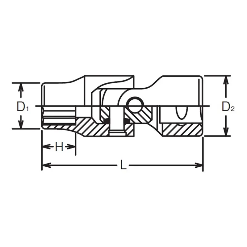 1/4 Sq. Dr. Universal Socket  4mm 12 point Length 31.5mm - Image 2