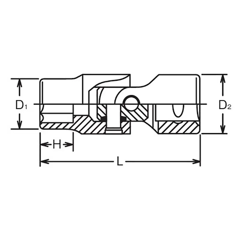 3/8 Sq. Dr. Universal Socket 11/16 6 point Length 54.5mm - Image 2