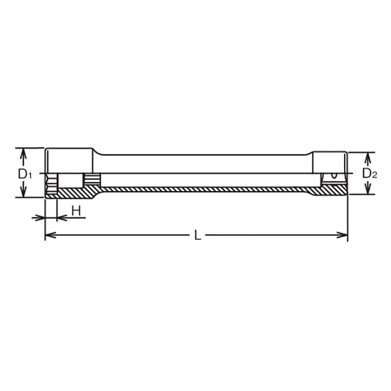 1 Sq. Dr. Extra Long Wheel Nut Socket 41 x 21mm Bi-Hex x Square Length 400mm - Image 4