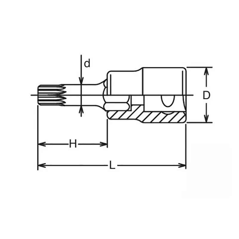 1/2 Sq. Dr. Bit Socket XZN M18 Triple Square Length 60mm - Image 2