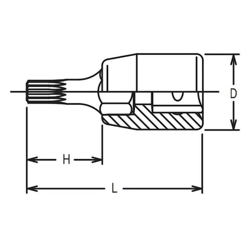 1/4 Sq. Dr. Bit Socket XZN M6 Length 50mm - Image 2