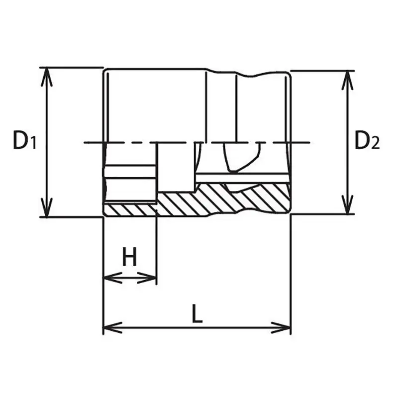 1/2 Sq. Dr. Chrome Metric Z-Series 6 Point Socket  8mm - Image 2