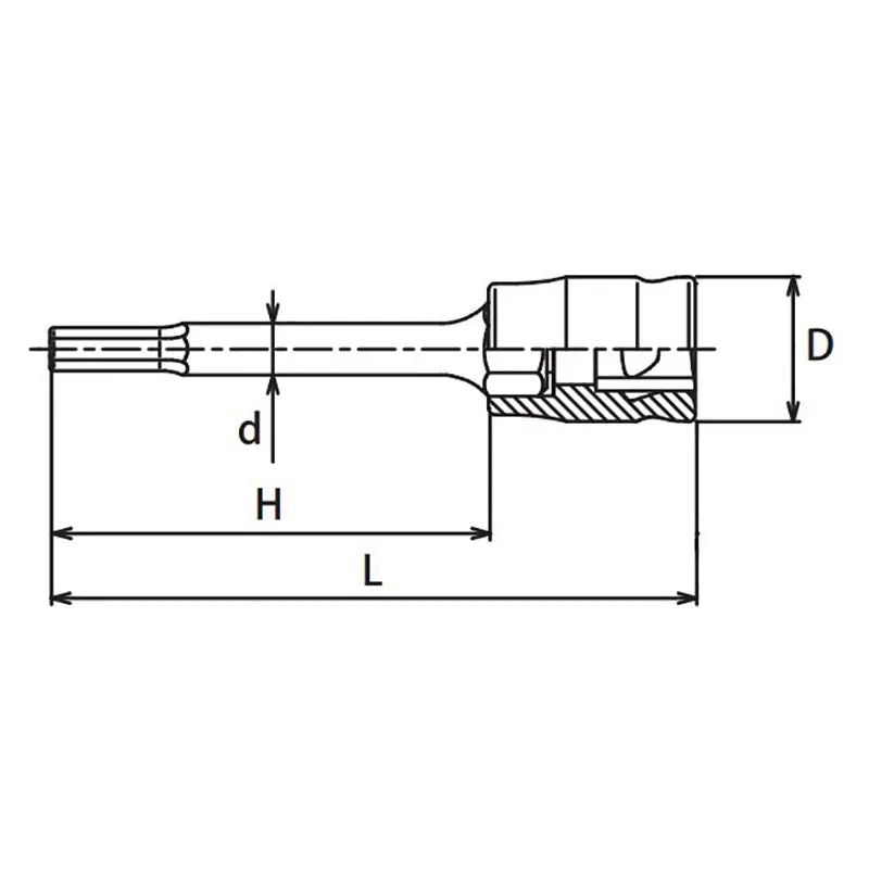 1/4 Sq. Dr. Bit Socket 3mm 6 point Length 50mm Z-series - Image 2