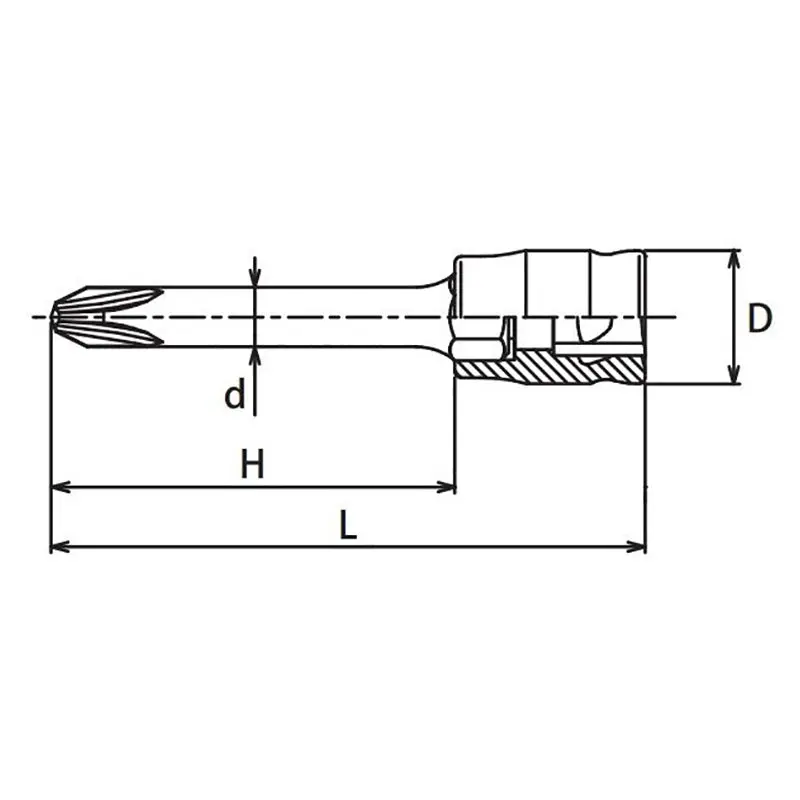 1/4 Sq. Dr. Bit Socket PH2 Length 50mm Z-series - Image 2