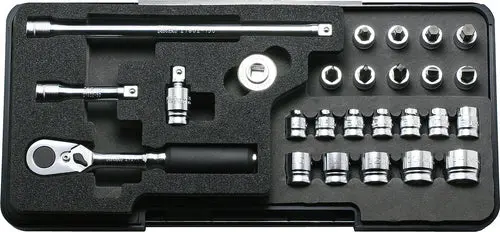 1/4 Sq. Dr. Socket Set Z-series 26 pieces w/ 72 Tooth Ratchet