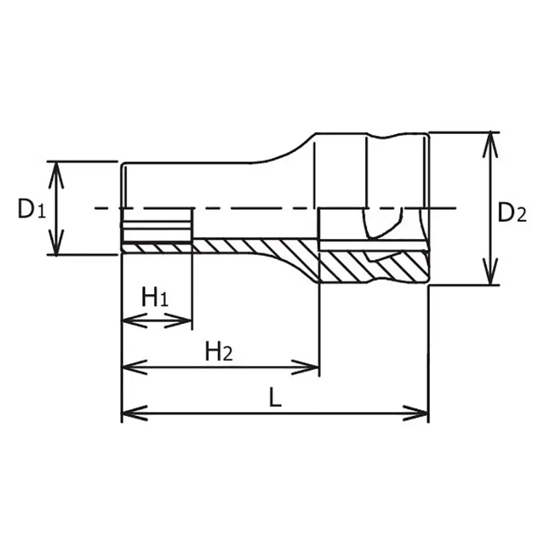 3/8 Sq. Dr. Z-series Metric Semi-Deep 6 point Chrome Socket - 11mm - Image 2