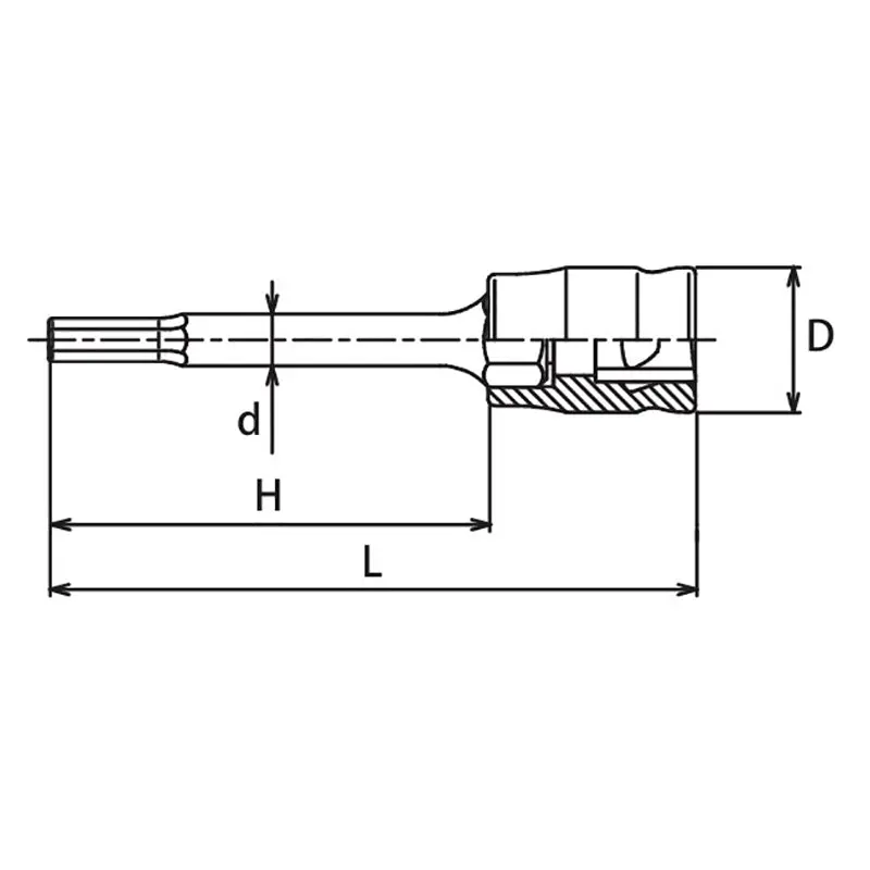 3/8 Sq. Dr. Bit Socket 12mm 6 point Length 75mm Z-series - Image 2