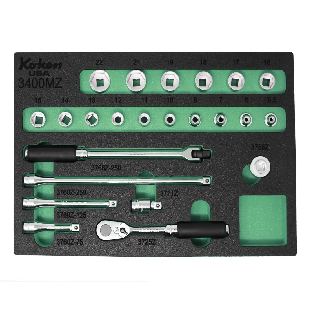 Z-Series 3/8" Sq. Dr. Metric Socket Set with Quick Release Ratchet in Foam - 23 Pieces - Image 2