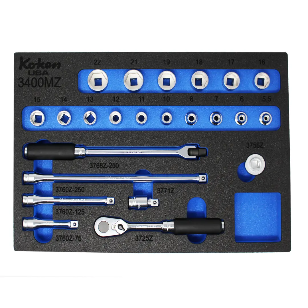 Z-Series 3/8" Sq. Dr. Metric Socket Set with Quick Release Ratchet in Foam - 23 Pieces - Image 3