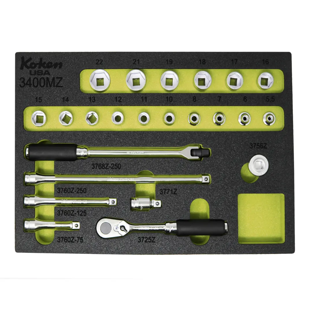Z-Series 3/8" Sq. Dr. Metric Socket Set with Quick Release Ratchet in Foam - 23 Pieces - Image 4